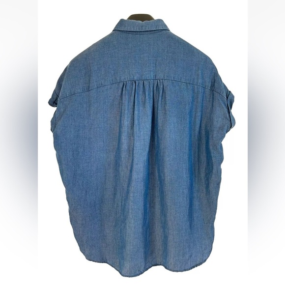 J. McLaughlin Top Womens Size Small Cotton Chambray Button Up Boho Western Ranch - Picture 3 of 10